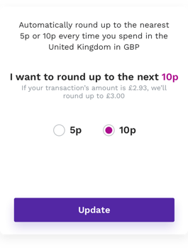 Round up to the nearest 5p or 10p
