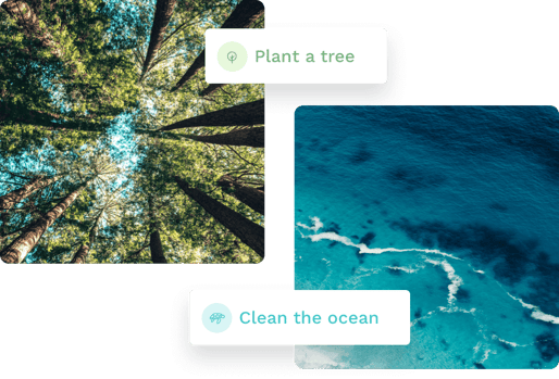 Use our savings to plant trees or clean the ocean